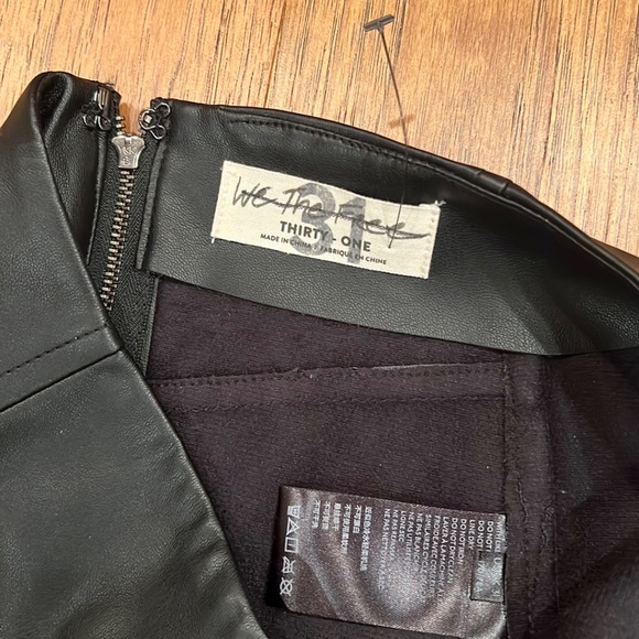 Free People Black Faux Leather Wide Flare Split Leg Pants Womens 31 NWOT - Picture 7 of 8